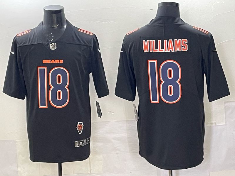 Men 2025 Nike Chicago Bears #18 Williams Black Limited NFL Jersey style 015